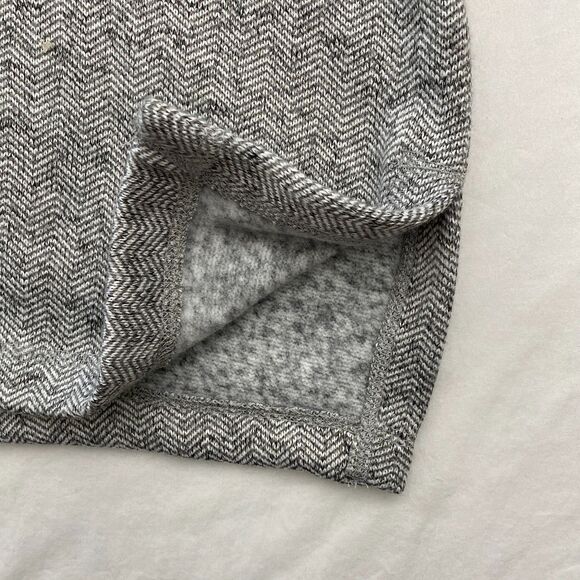 Lands End Fleece Tunic Sweater Sweatshirt Cowl Neck Womens 1X Gray Herringbone - Picture 3 of 10